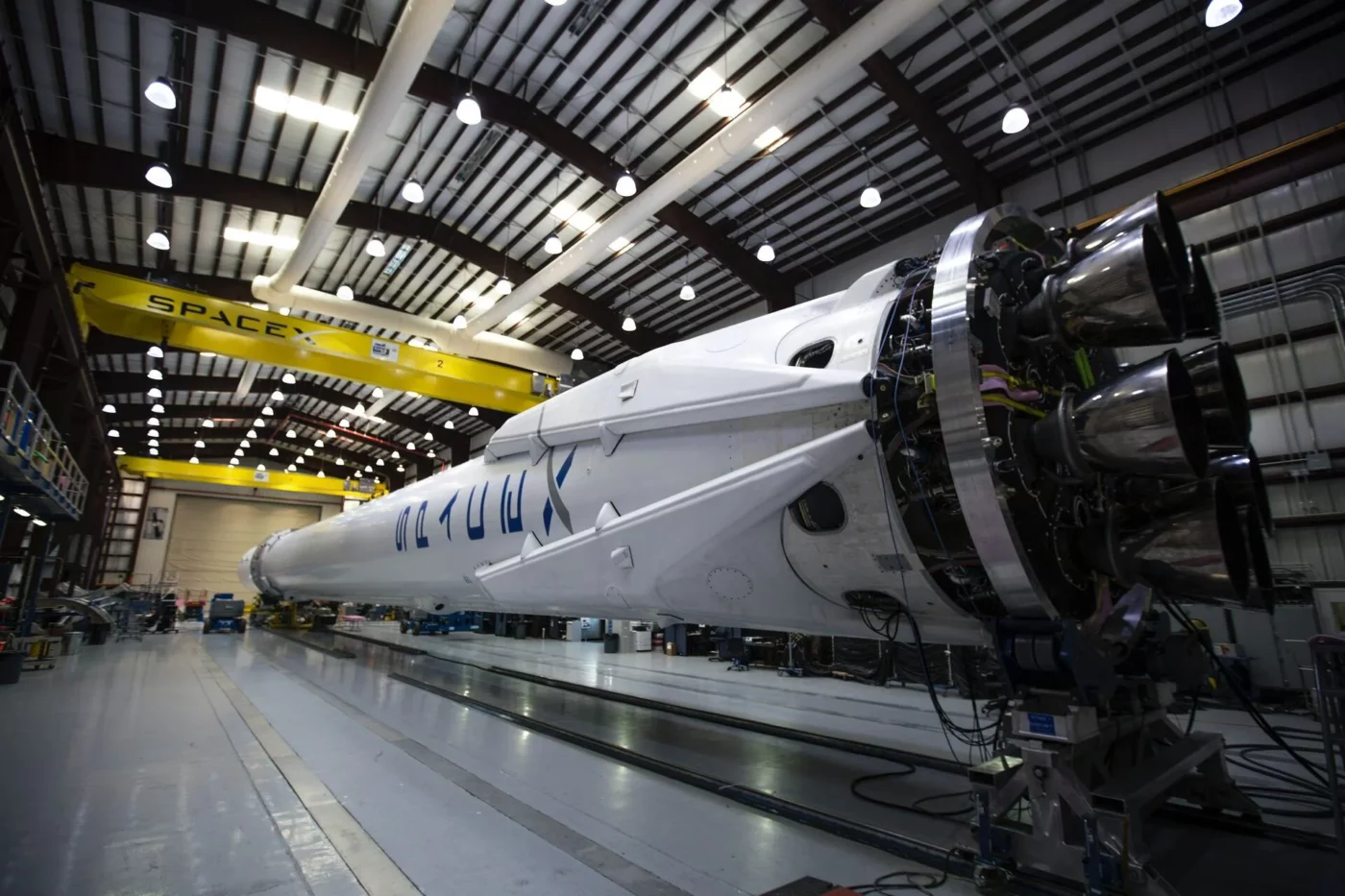 A rocket in a hangar