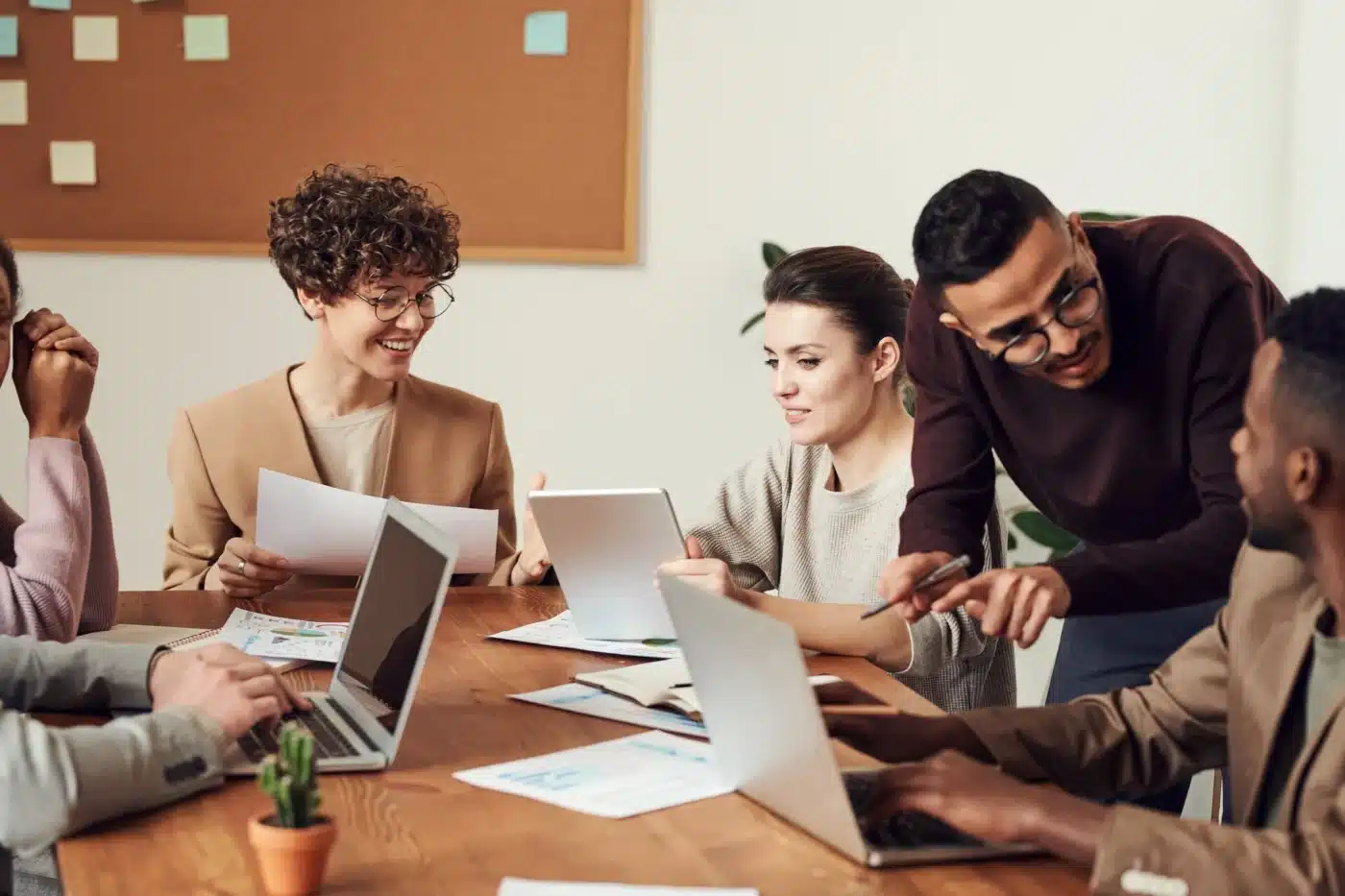 People in an office meeting