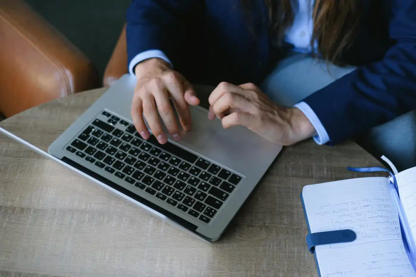 Person working on a laptop