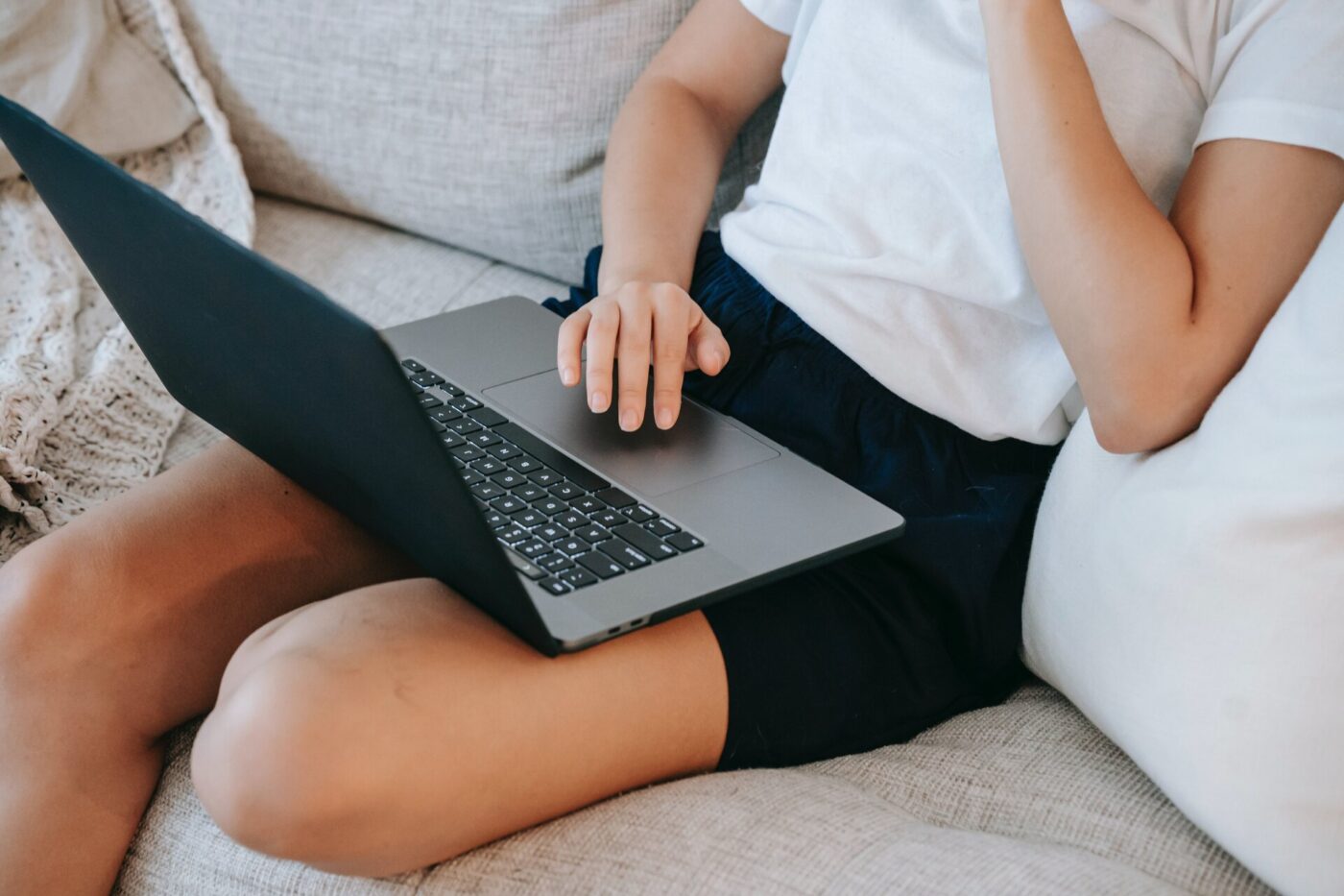 A woman working on a computer