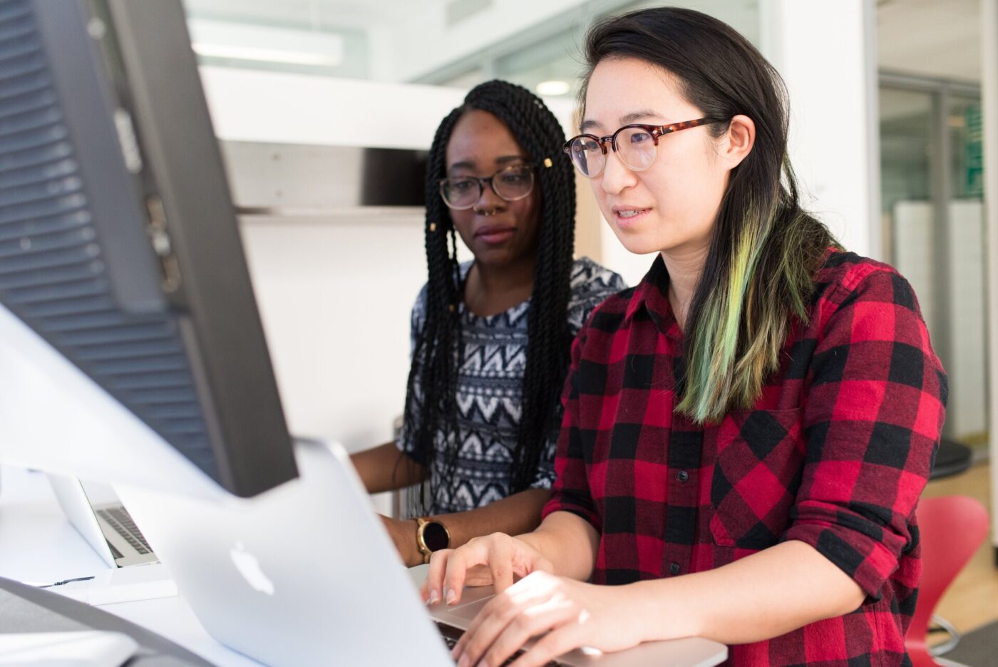 Two developers working on a code